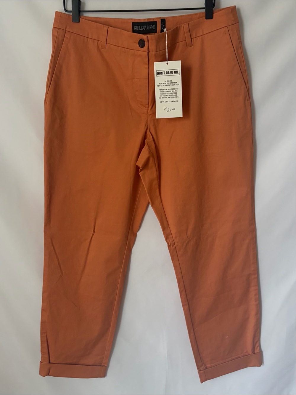 NWT Wildfang The Essential Trouser Peachy Orange size 12